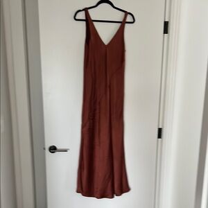 Elegant Brown Sleeveless Dress